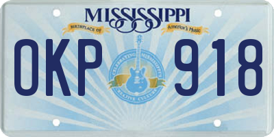 MS license plate OKP918