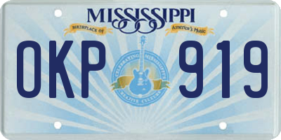 MS license plate OKP919
