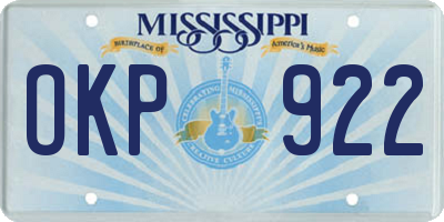 MS license plate OKP922