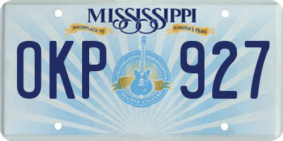MS license plate OKP927