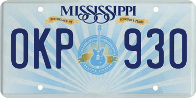 MS license plate OKP930