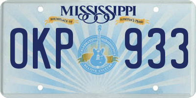MS license plate OKP933