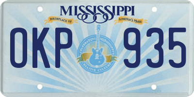MS license plate OKP935
