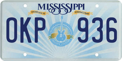 MS license plate OKP936