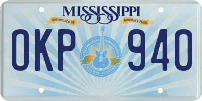 MS license plate OKP940