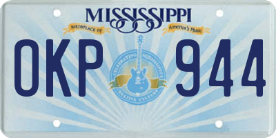 MS license plate OKP944