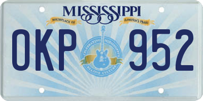 MS license plate OKP952
