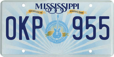 MS license plate OKP955