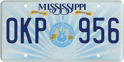 MS license plate OKP956