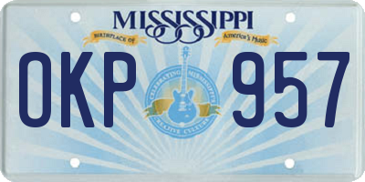 MS license plate OKP957