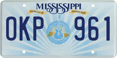 MS license plate OKP961