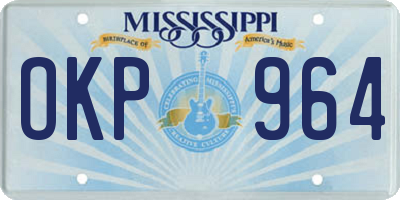 MS license plate OKP964