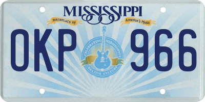 MS license plate OKP966