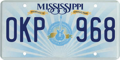 MS license plate OKP968