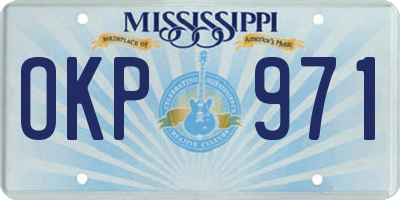 MS license plate OKP971