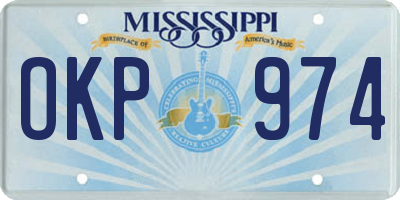 MS license plate OKP974
