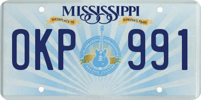 MS license plate OKP991
