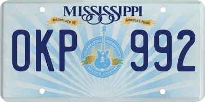 MS license plate OKP992