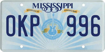 MS license plate OKP996