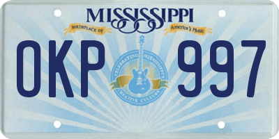 MS license plate OKP997