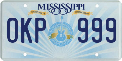 MS license plate OKP999