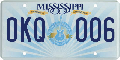 MS license plate OKQ006