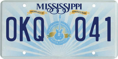 MS license plate OKQ041