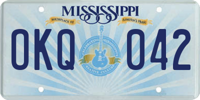MS license plate OKQ042