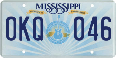 MS license plate OKQ046
