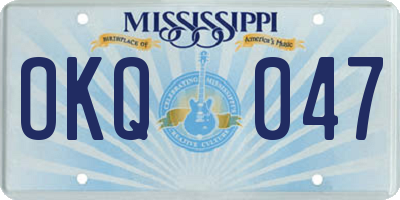 MS license plate OKQ047
