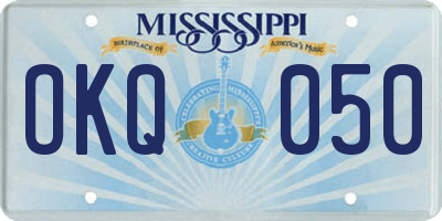 MS license plate OKQ050