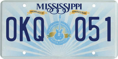 MS license plate OKQ051