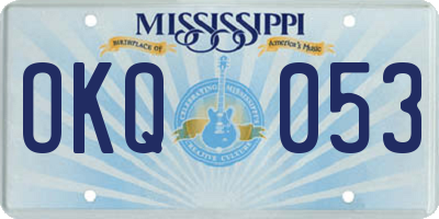 MS license plate OKQ053