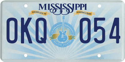MS license plate OKQ054