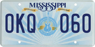 MS license plate OKQ060