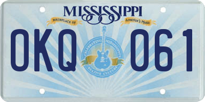 MS license plate OKQ061