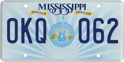 MS license plate OKQ062