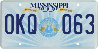 MS license plate OKQ063