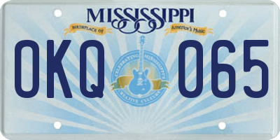 MS license plate OKQ065