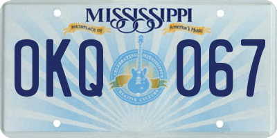 MS license plate OKQ067