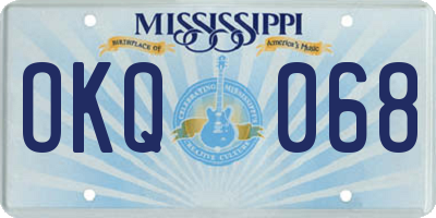 MS license plate OKQ068