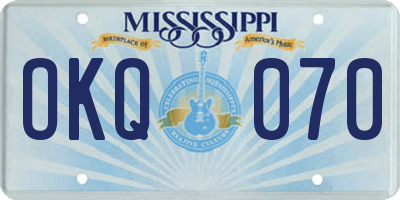 MS license plate OKQ070
