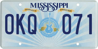 MS license plate OKQ071