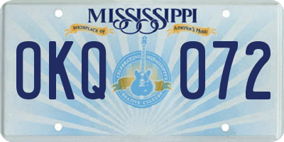 MS license plate OKQ072