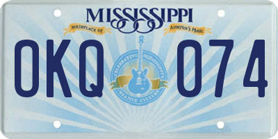 MS license plate OKQ074