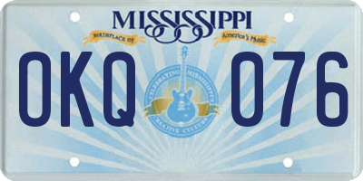 MS license plate OKQ076