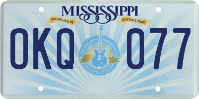 MS license plate OKQ077