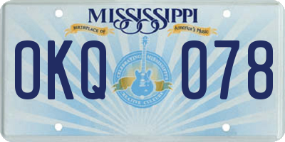 MS license plate OKQ078