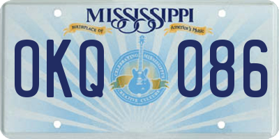 MS license plate OKQ086