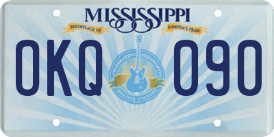 MS license plate OKQ090